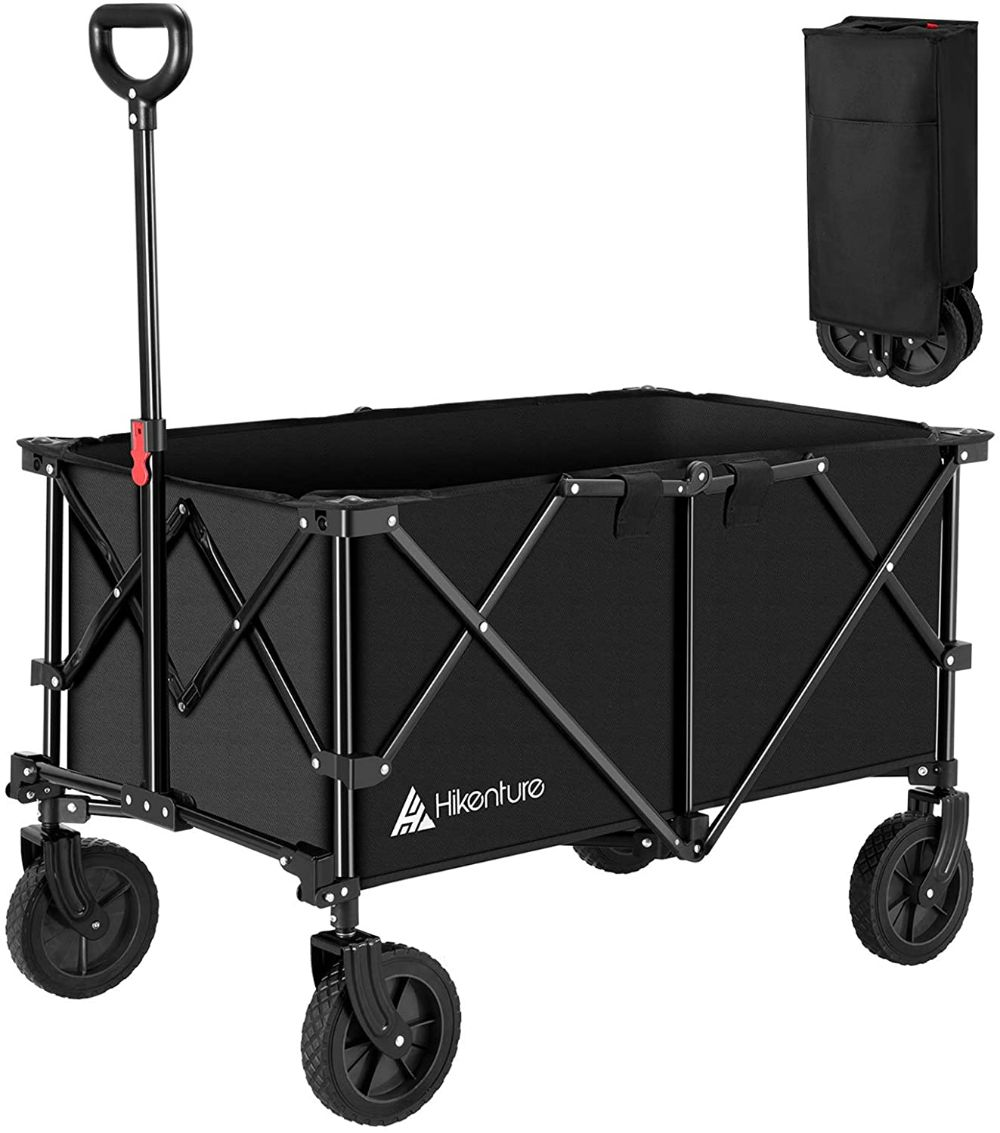 Heavy-Duty Collapsible Folding Camp Wagon – Portable Outdoor Utility Cart with All-Terrain Wheels