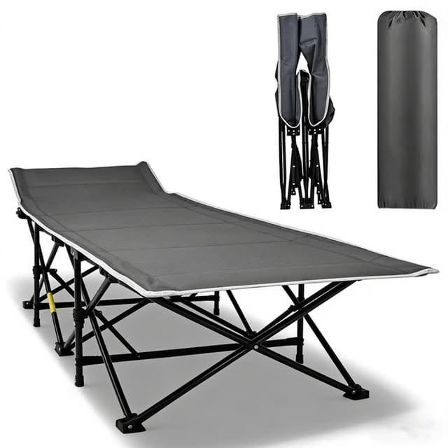 Heavy-Duty Folding Camping Cot – Portable Compact Outdoor Sleep Cot with Carrying Bag